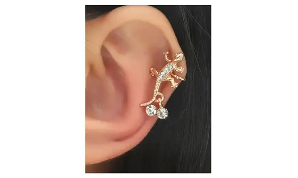 new mini boucle d'oreille margouillat