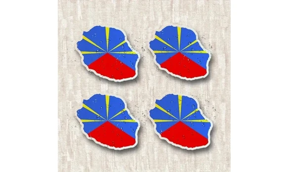 Lot 4 stickers Réunion