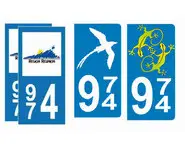 Lot de 2 Autocollants plaque immat.