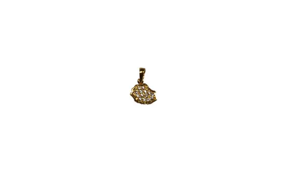 Pendentif carte REUNION strass pl.Or