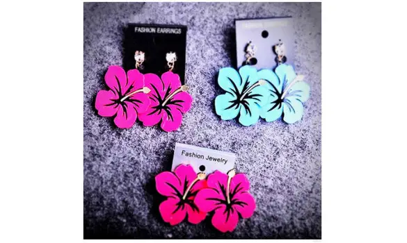 Boucles d'oreilles Hibiscus