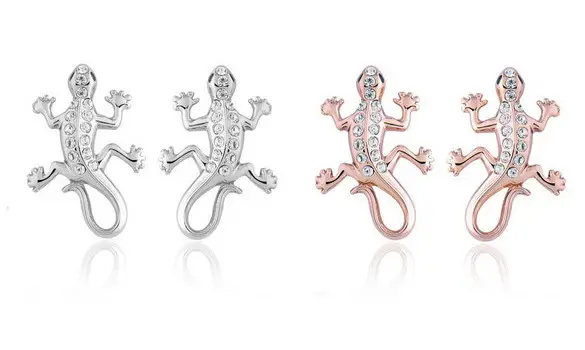 Paire BO margouillat strass