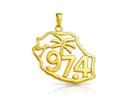 Pendentif 974 reunion plaqué or
