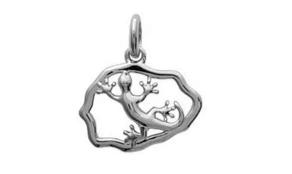 Pendentif carte margouillat argent