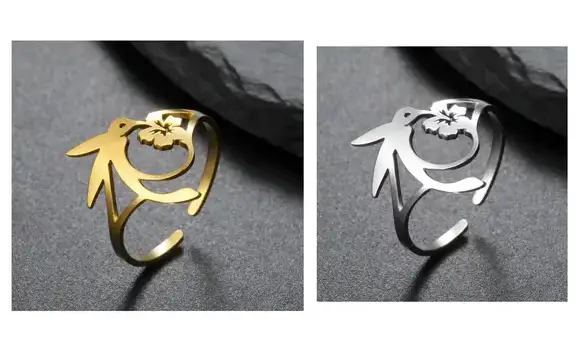 Bague paille en queue hibiscus