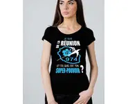 Tshirt 974 super pouvoir bleu