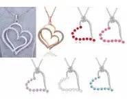 collier cœur strass