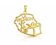 Pendentif reunion margouillat pl.or