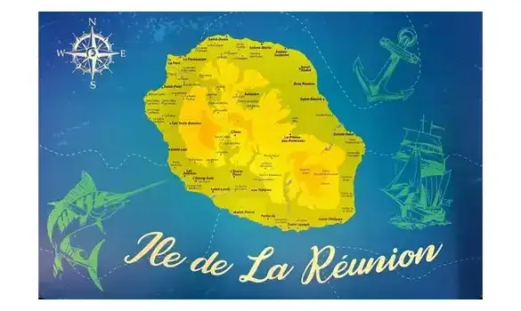 SERVIETTE 974 Carte Réunion