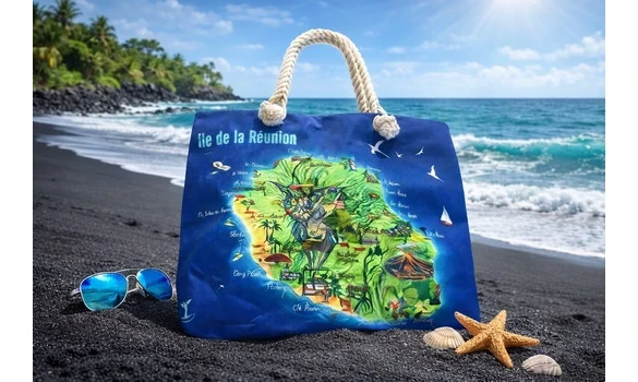 Sac de plage 974 Carte Réunion