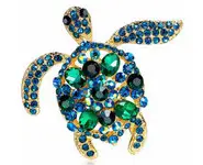 BROCHE TORTUE BLEUE